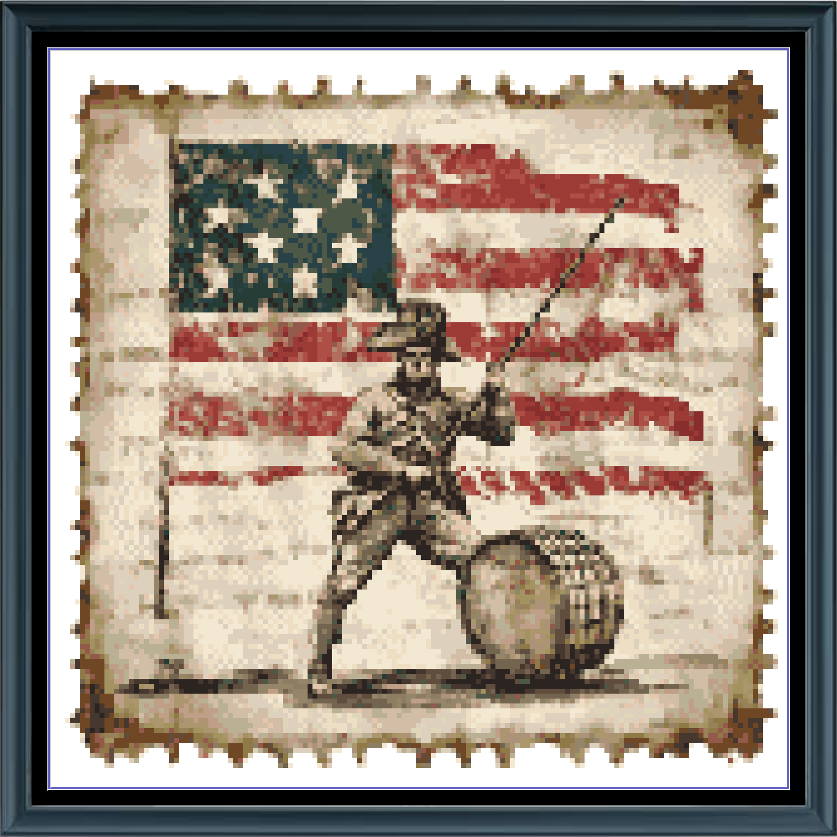 Stitching Jules Design Cross Stitch Pattern Revolutionary War Stamp Military America Counted Cross Stitch Pattern Digital Download
